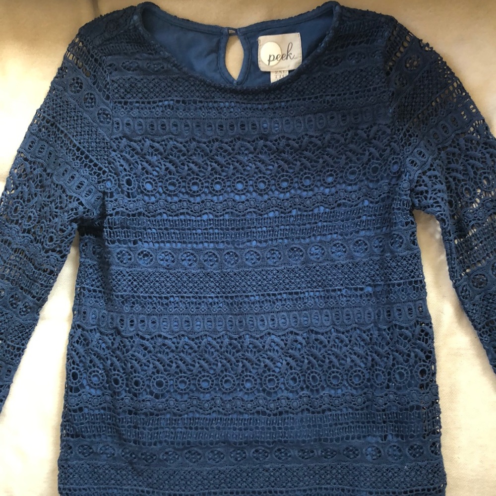 Girls’ Like-New Peek Long-Sleeve 100% cotton top